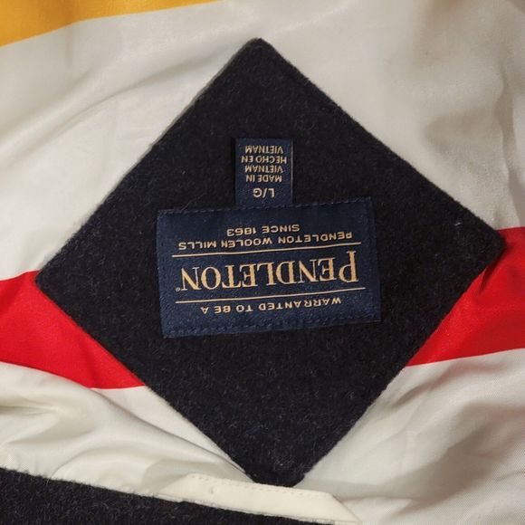 Pendleton Wool Gray Huntington Bay Print Rainbow Lined Coat Women's Size L - Picture 10 of 12